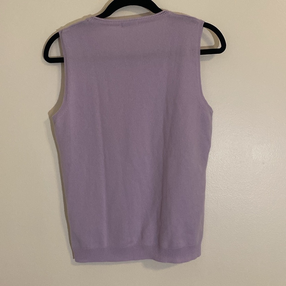 Malo 100% Cashmere Lilac Sweater Tank Vest Italian sz 44 US sz8 - Picture 6 of 7